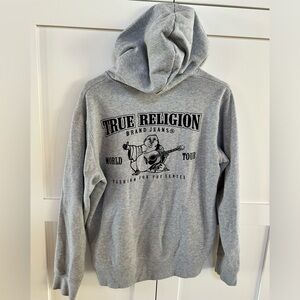 TRUE RELIGION hoodie zip-up grey size medium unisex fit